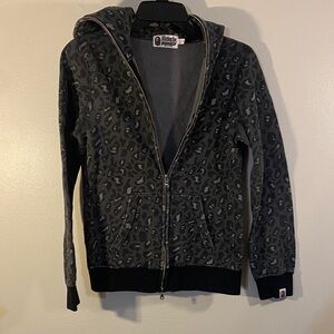 Athletic Works Gray Leopard-Print Zip Hoodie